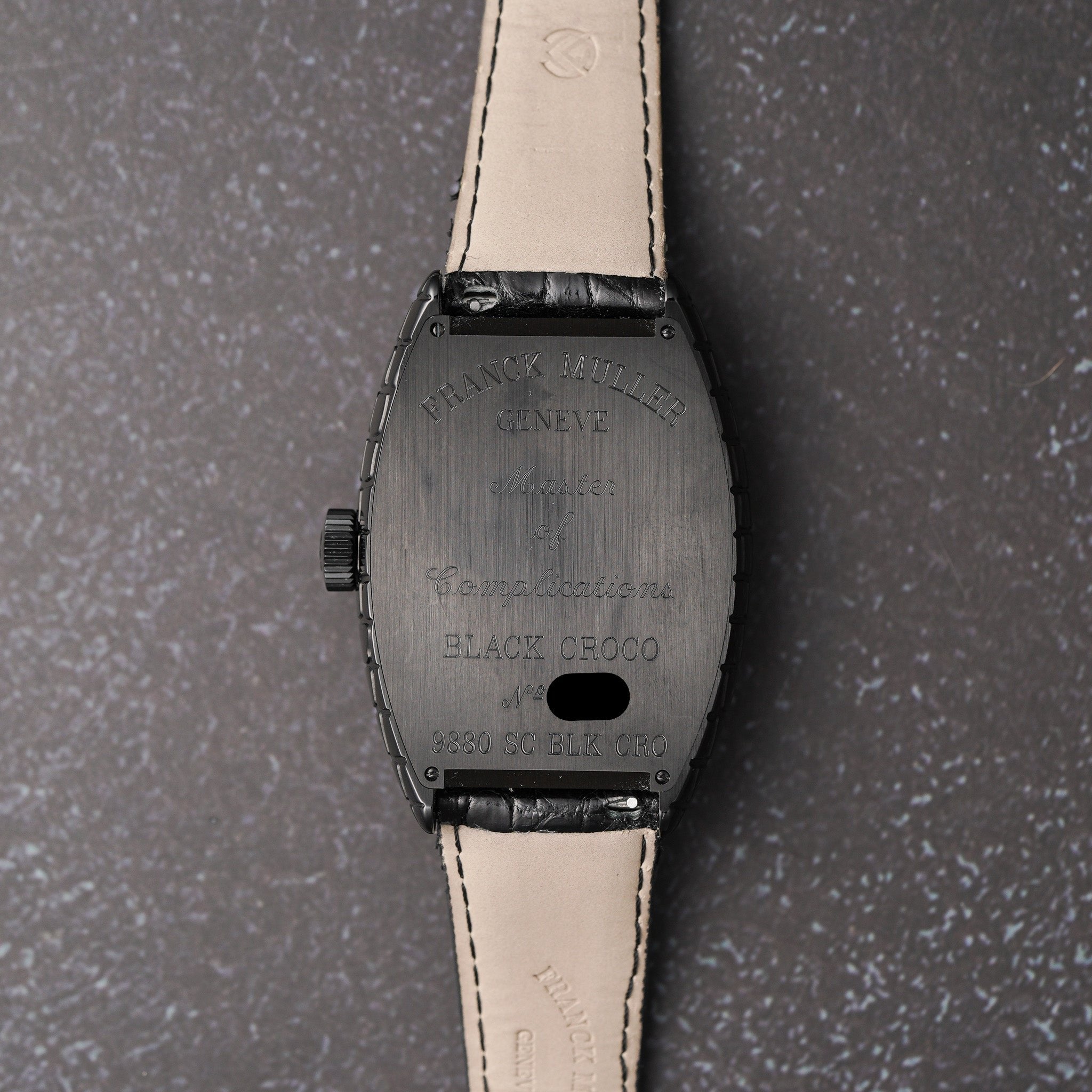 Franck Muller 9880SCBLKCROACB Cintree Curvex Croco Collection Automatic Watch caseback
