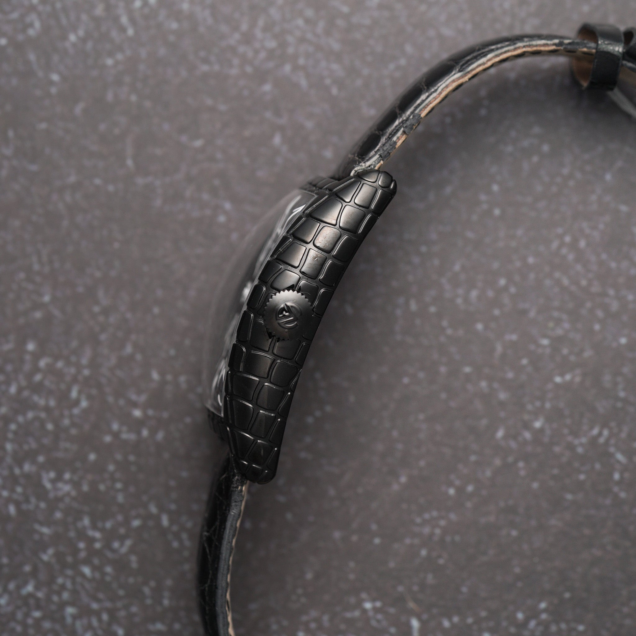 Franck Muller 9880SCBLKCROACB Cintree Curvex Croco Collection Automatic Watch crown