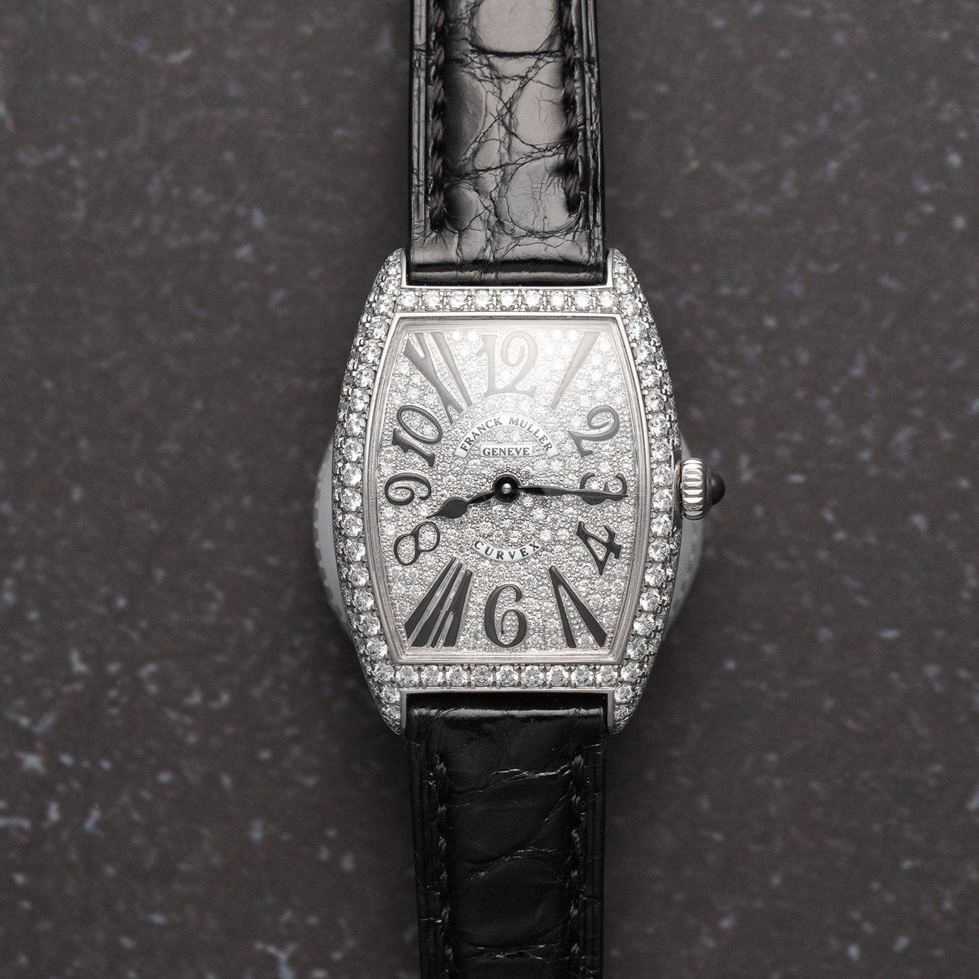 Franck Muller 1752QZV-RDCDWGW Cintree Curvex White Gold Quartz Diamond Watch dial