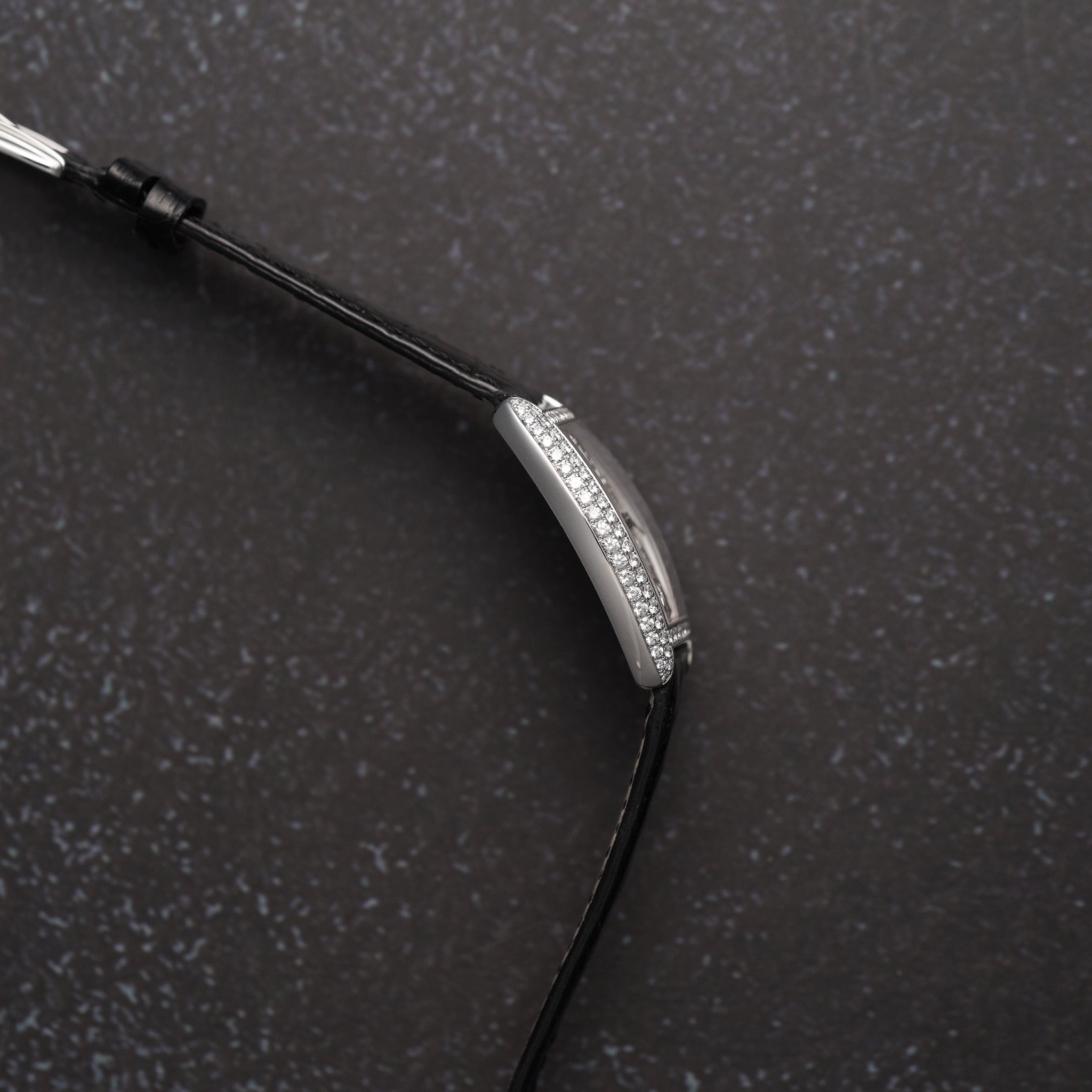 Franck Muller 1752QZV-RDCDWGW Cintree Curvex White Gold Quartz Diamond Watch case side