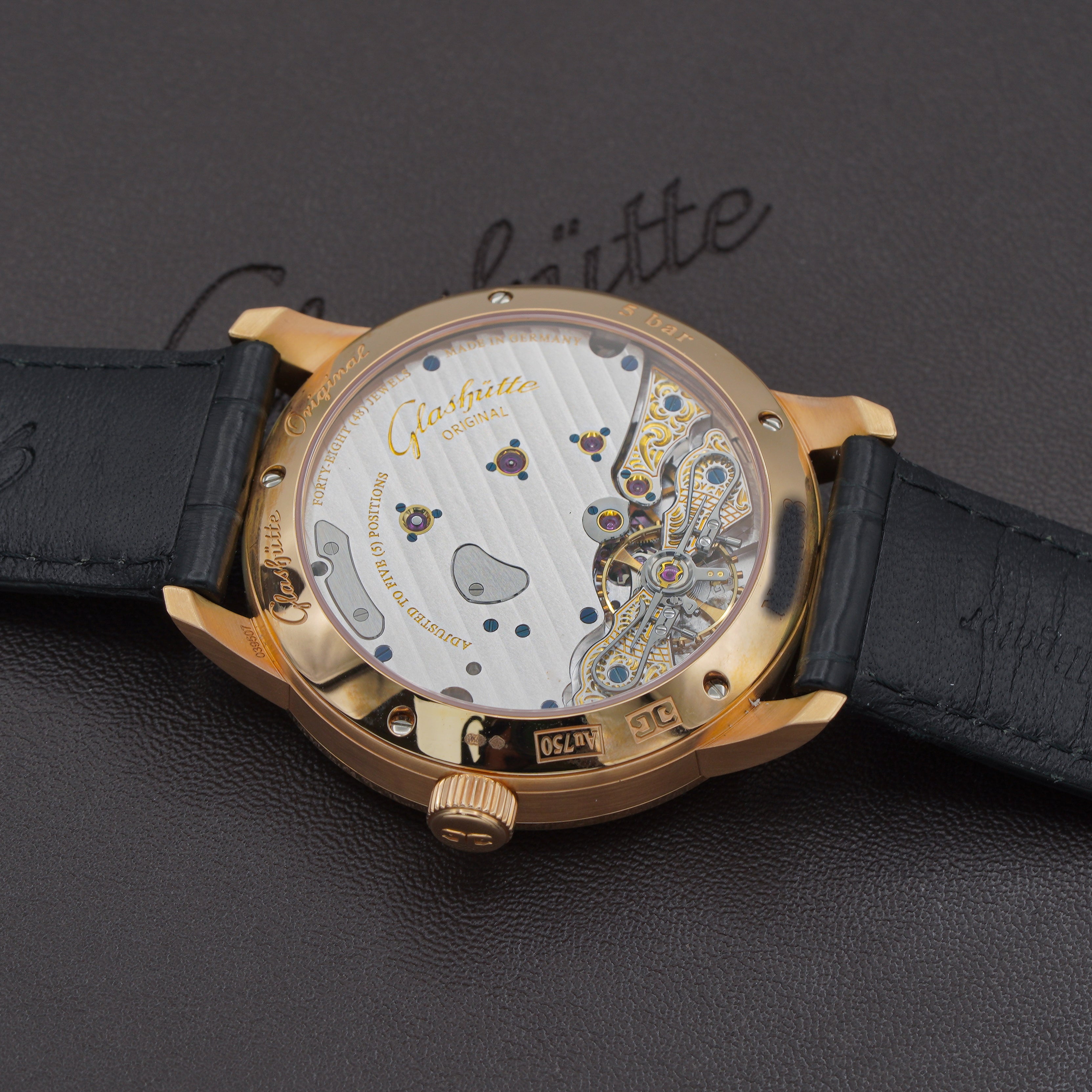 Glashütte Original PanoReserve Manual Wind Black Dial 1-65-01-29-15-30 movement 2