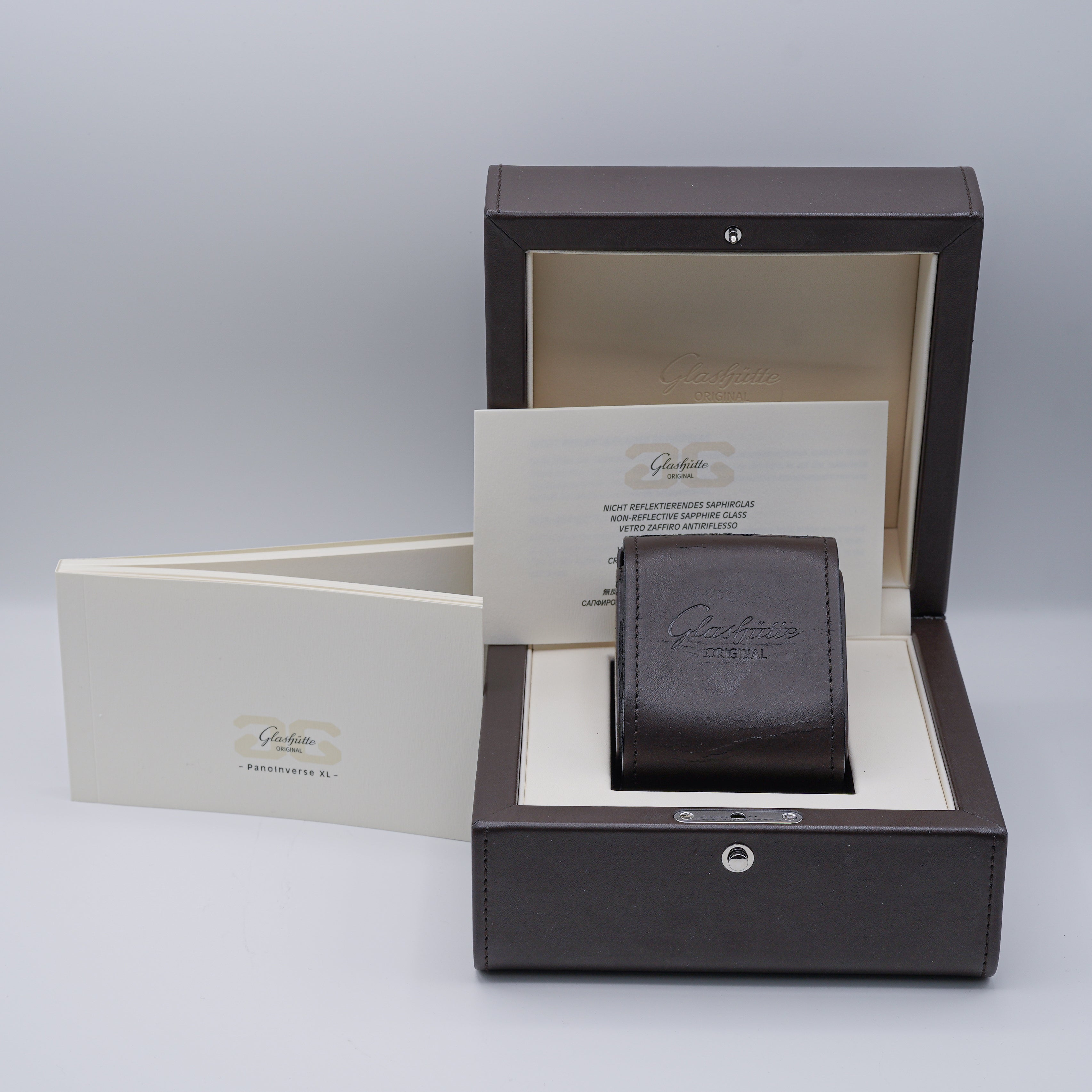 Glashütte Original PanoMaticInverse 18k Rose Gold box and papers