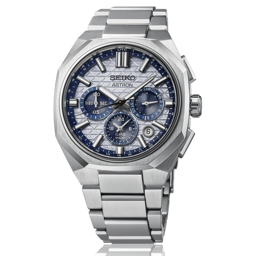 Main View of Seiko 145th Anniversary Limited Edition Astron GPS Solar Silver White 43mm HAB004