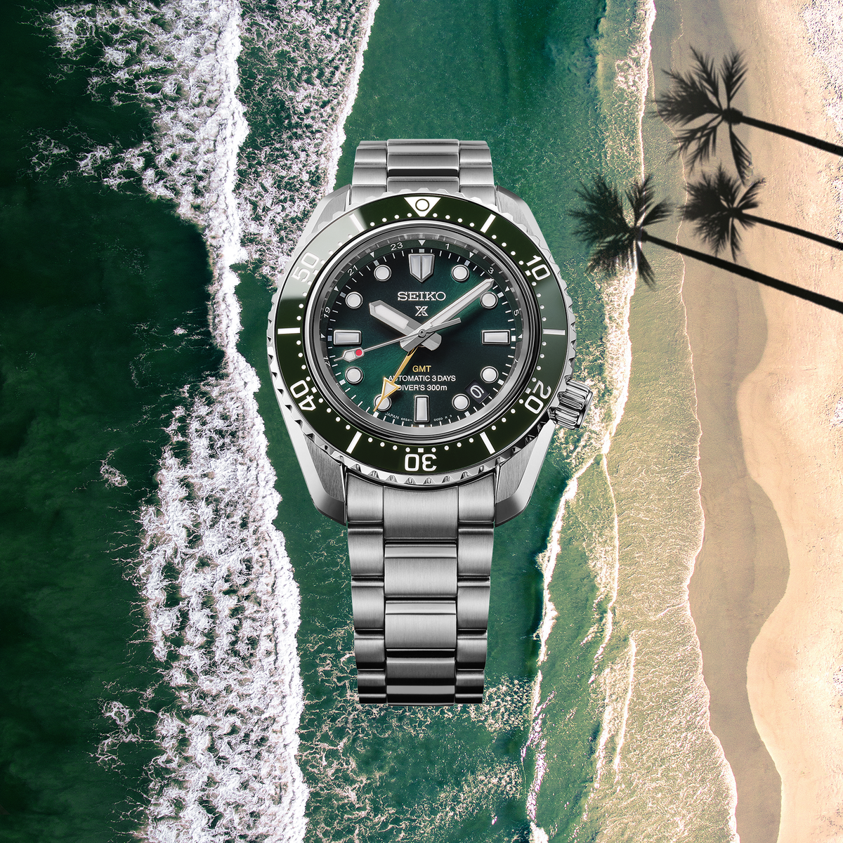 Seiko Prospex 1968 Heritage Diver’s GMT Emerald Green 42mm HBC001 Product Shot