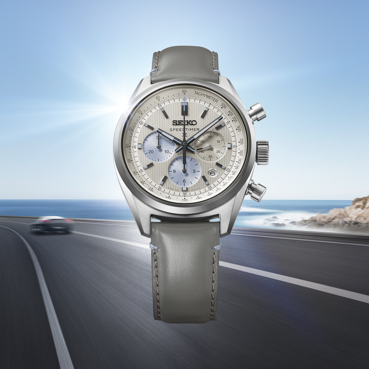 Seiko Prospex Speedtimer Mechanical Chronograph Gray and Blue 42mm HBD002 product shot