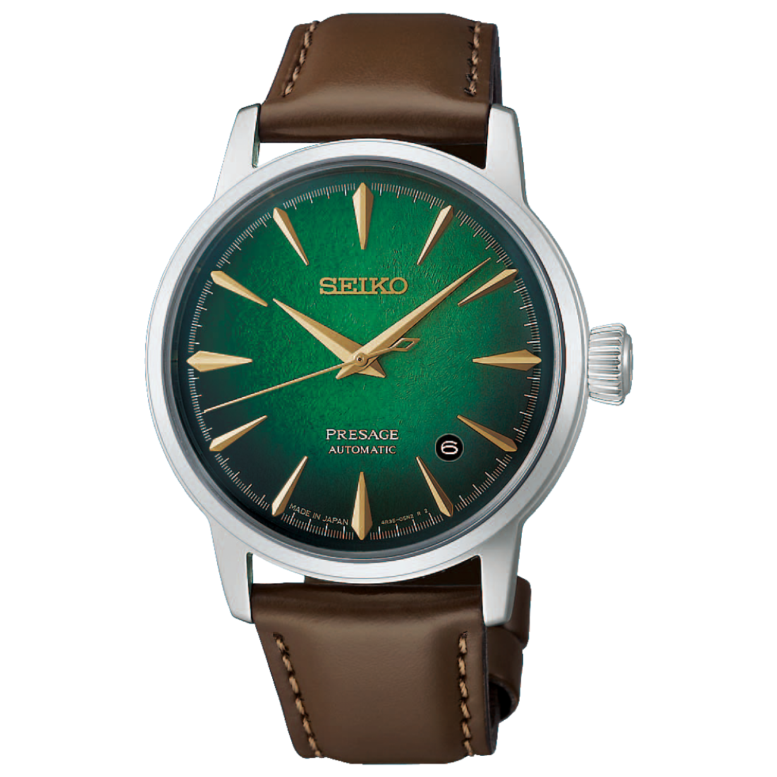 Seiko Presage Cocktail Time Lush Green 38.5mm HCB002 Dial Closeup Front View