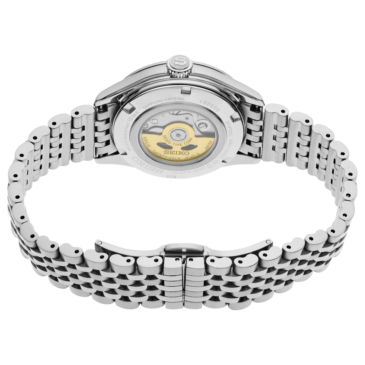 Seiko Presage Classic Series Automatic 3 Days 'Shironeri' White 38mm HCC001 Back Side View