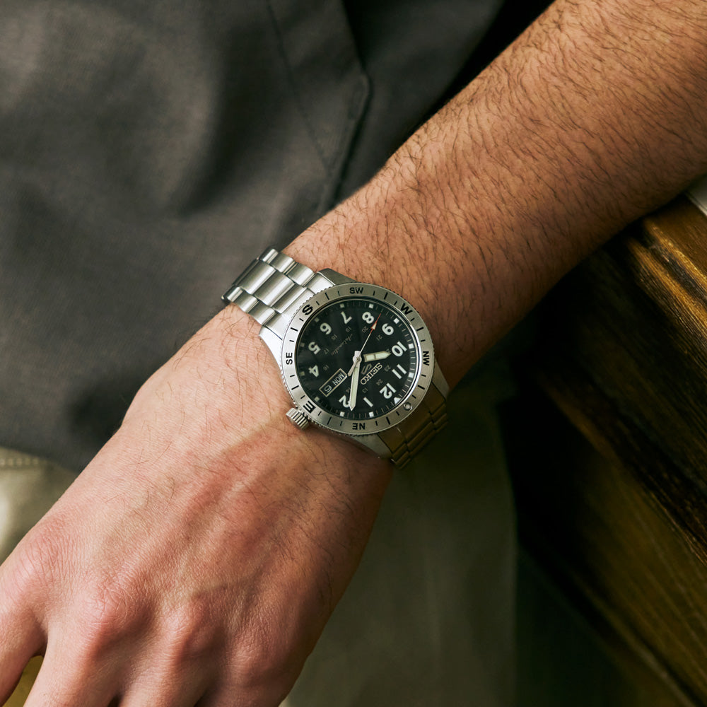 Wist view of Seiko 5 Sports Field Series Compass HDB006