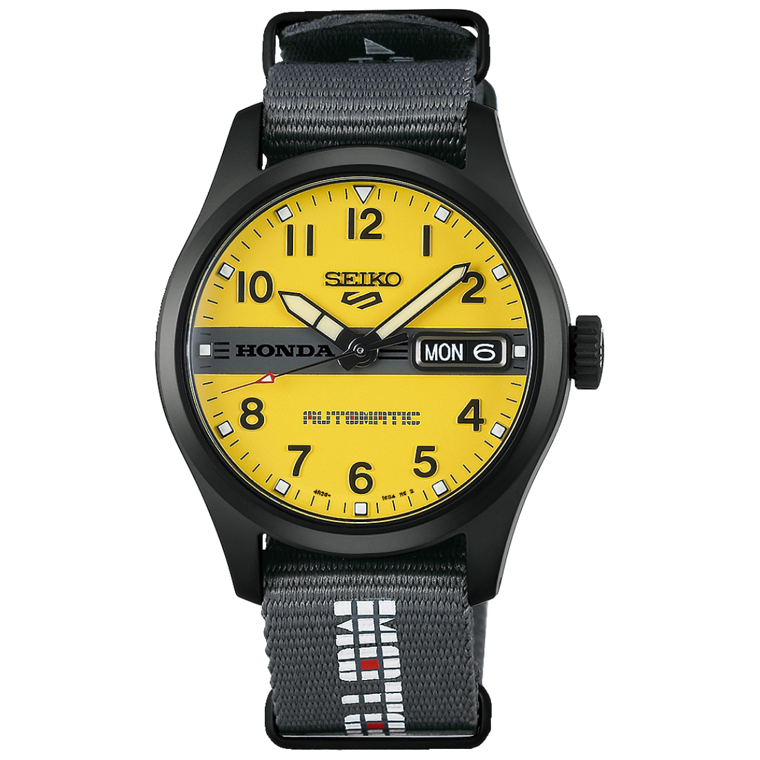 Seiko 5 Sports Honda MOTOCOMPO Limited Edition 36mm HDB010 Front View Closeup