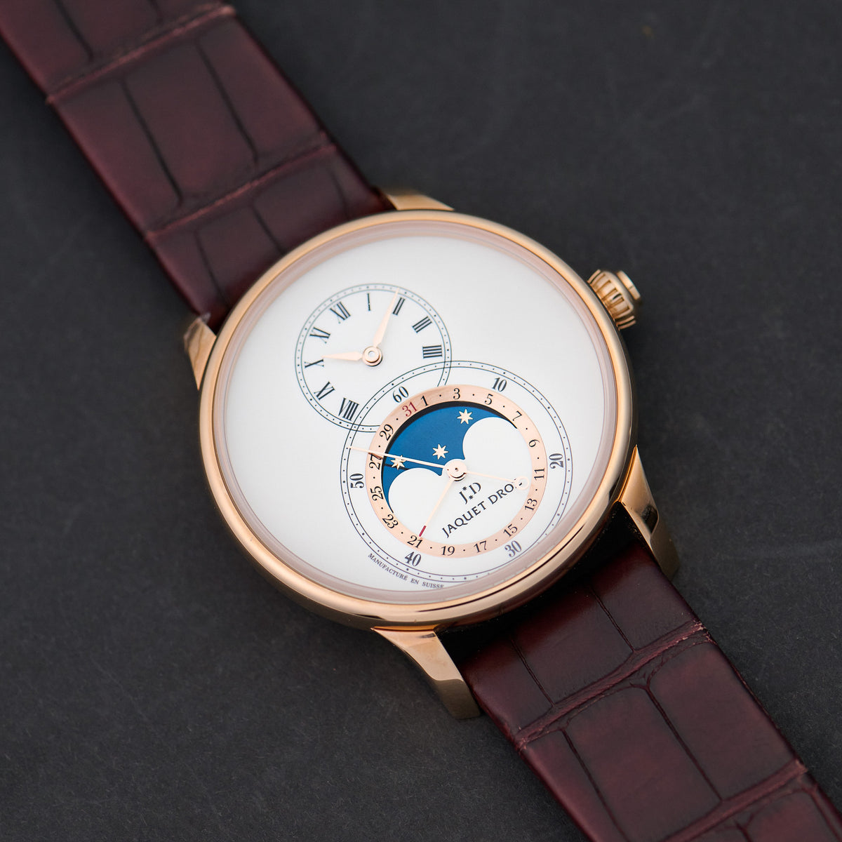 Jaquet Droz Grande Seconde Moon Ivory Enamel J007533200 dial 2