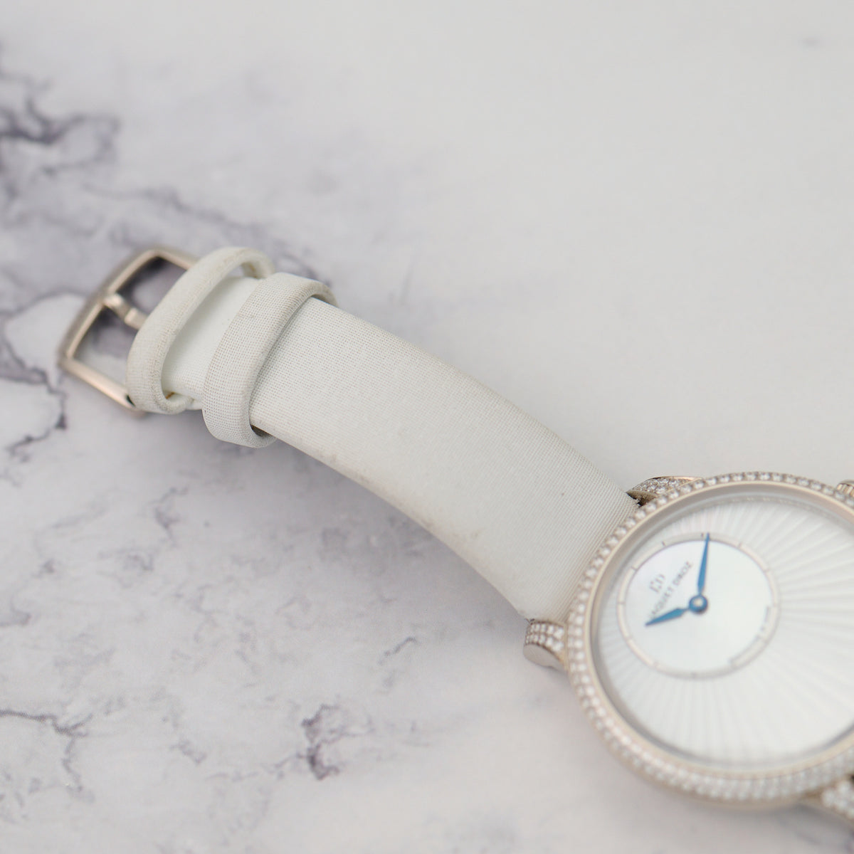 Jaquet Droz Petite Heure Minute Mother-of-Pearl strap top