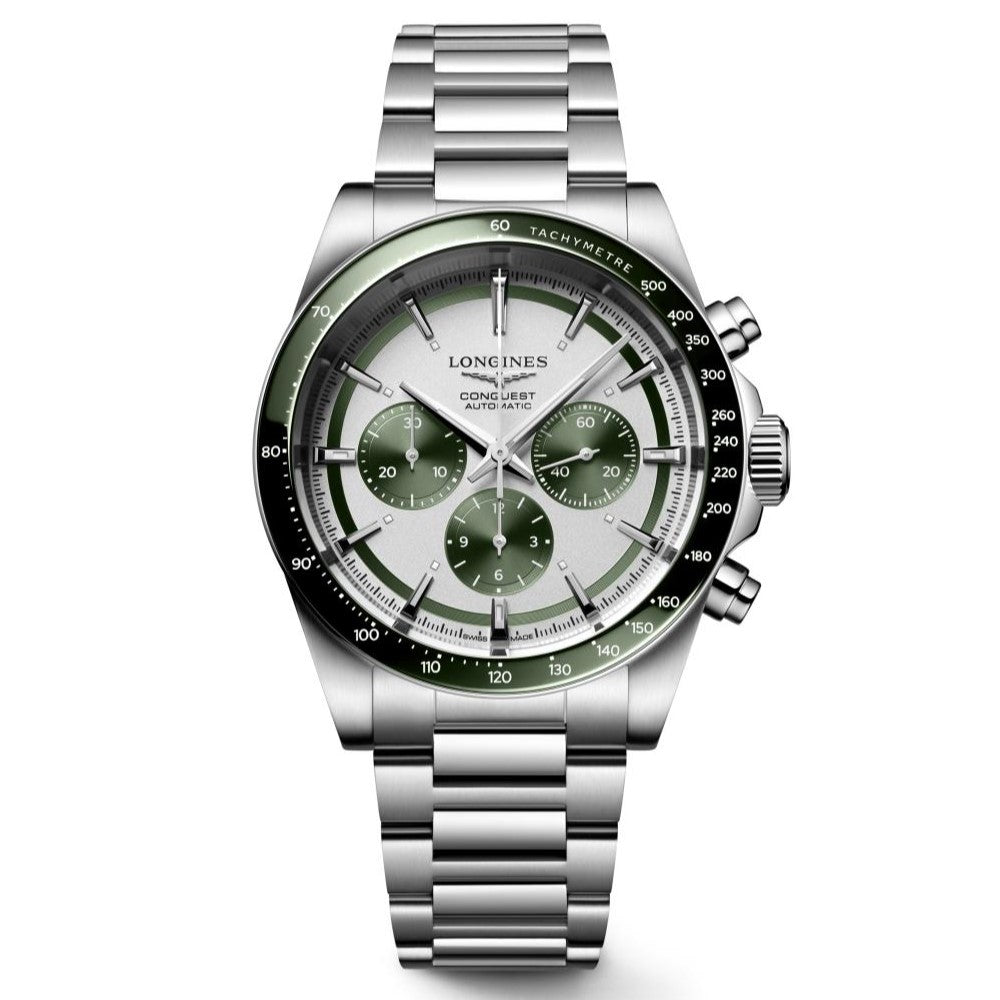 L38354026 Longines Green Conquest Chronograph 42mm Stainless Steel