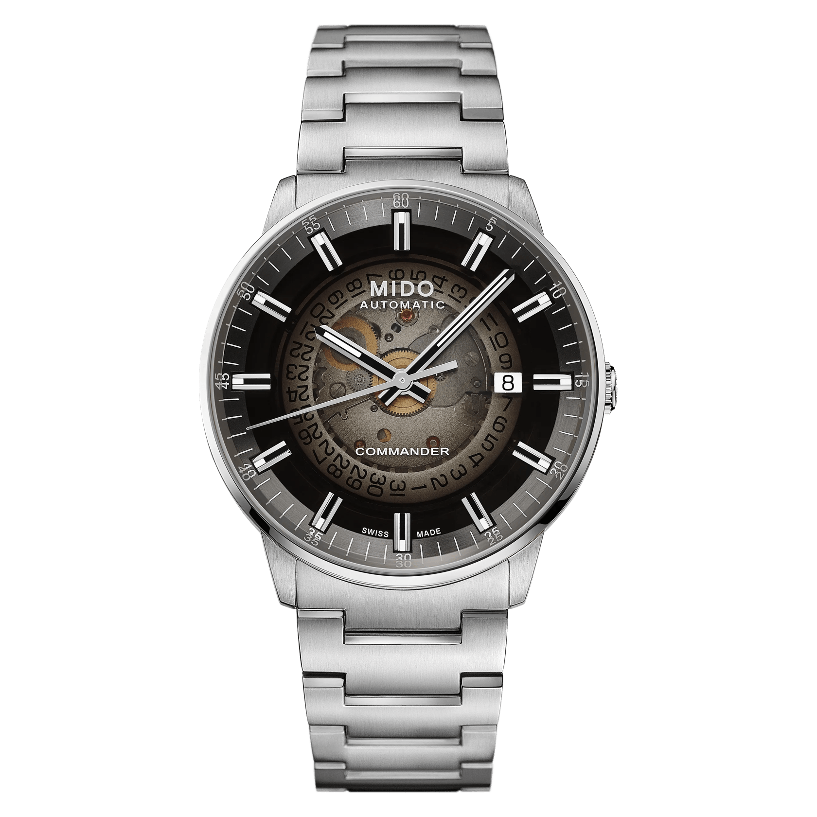 MIDO Commander Gradient Black See-Through Dial - Stainless Steel Watch - 40mm - M0214071141100