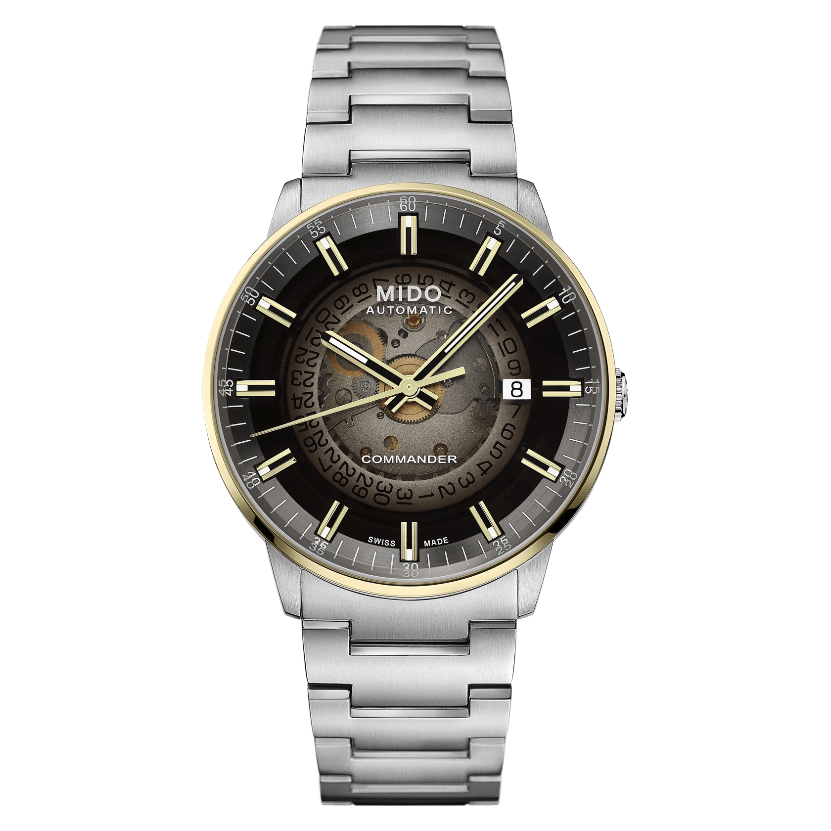 MIDO Commander Gradient Black See-Through Dial - Two-Tone Stainless Steel Watch - 40mm - M0214072141100