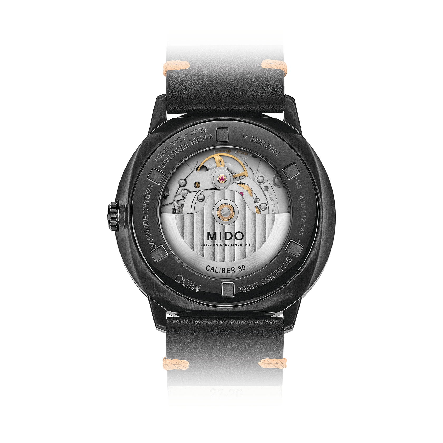 MIDO Commander Big Date Black PVD on Leather Strap 42mm M0216263605101