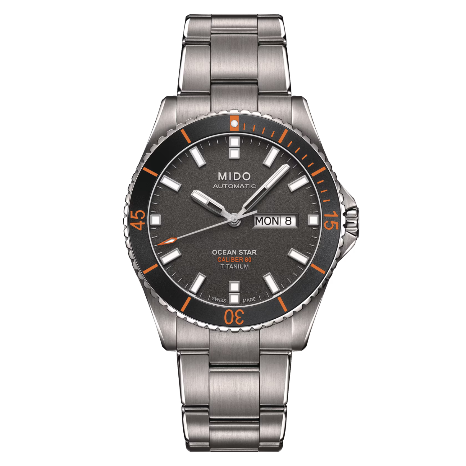 MIDO Ocean Star 200 Grey Dial Titanium Watch - 42.5mm - M0264304406100