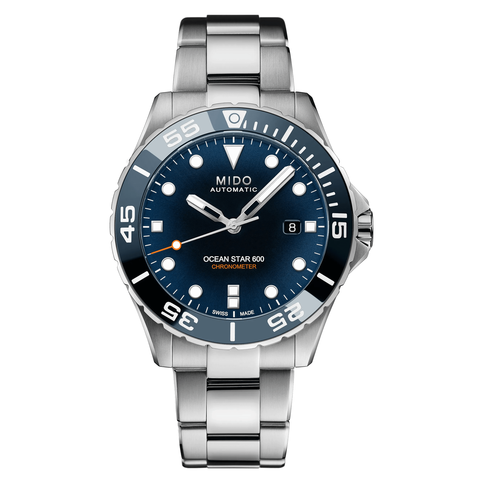 MIDO Ocean Star 600 Chronometer Blue Dial Stainless Steel diving watch for men - 43.5mm - M0266081104101