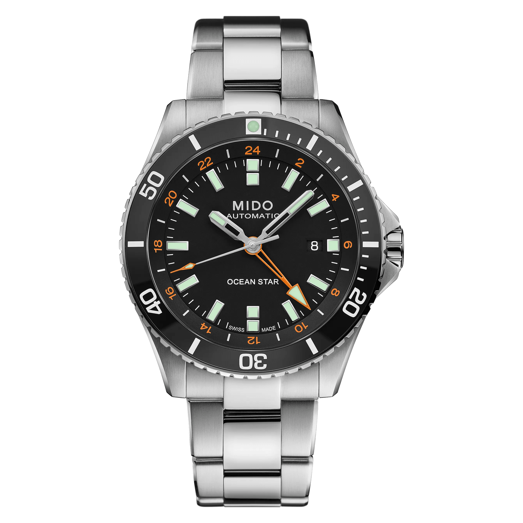 MIDO Ocean Star GMT Black Dial Stainless Steel Watch 44mm - M0266291105101