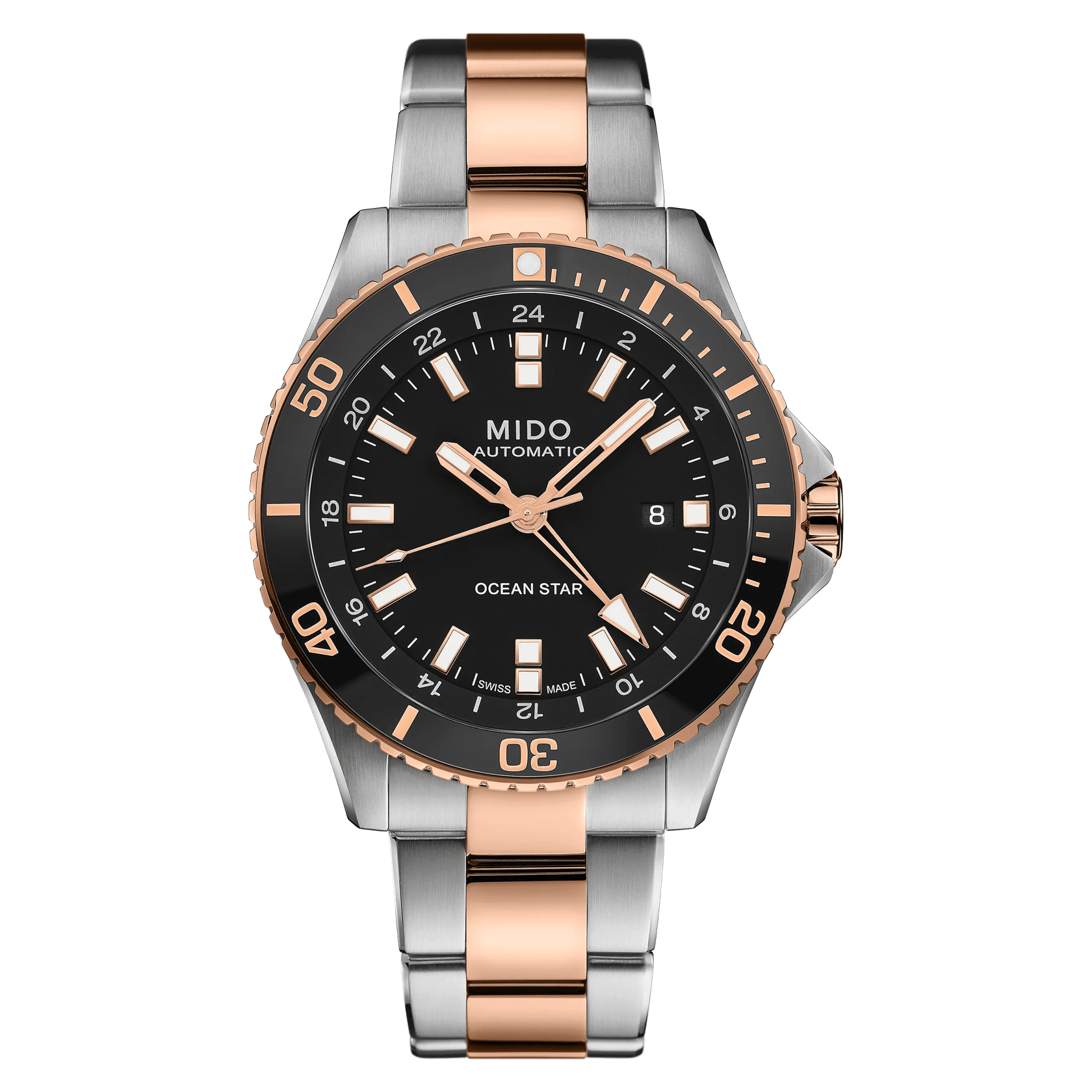 MIDO Ocean Star GMT Black Dial Two-tone Stainless Steel - 44mm - M0266292205100