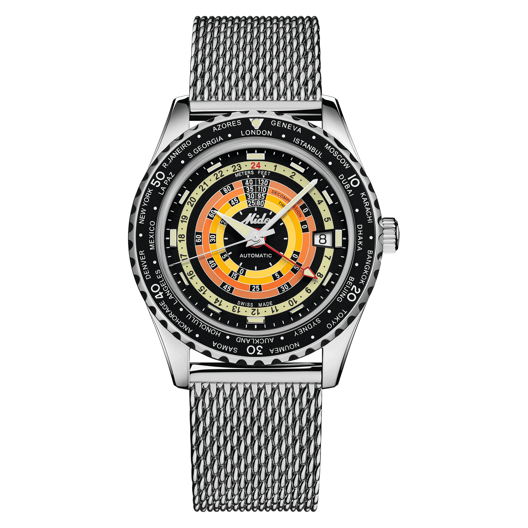 Mido Ocean Star Decompression Worldtimer GMT Black Dial Stainless Steel 40.5mm - M0268291705100