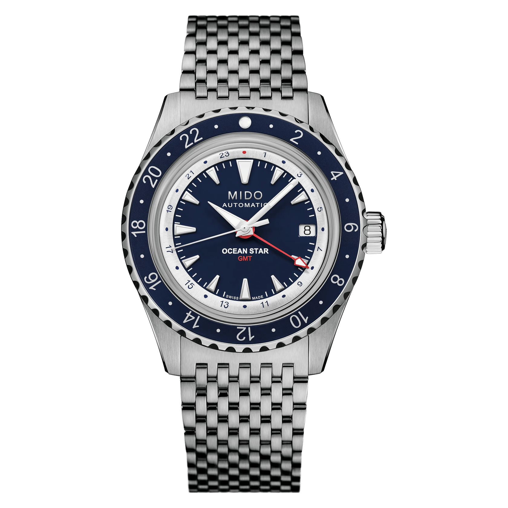 MIDO Ocean Star GMT Blue Dial Special Edition Stainless Steel Watch for men 40.5mm - M0268291804100