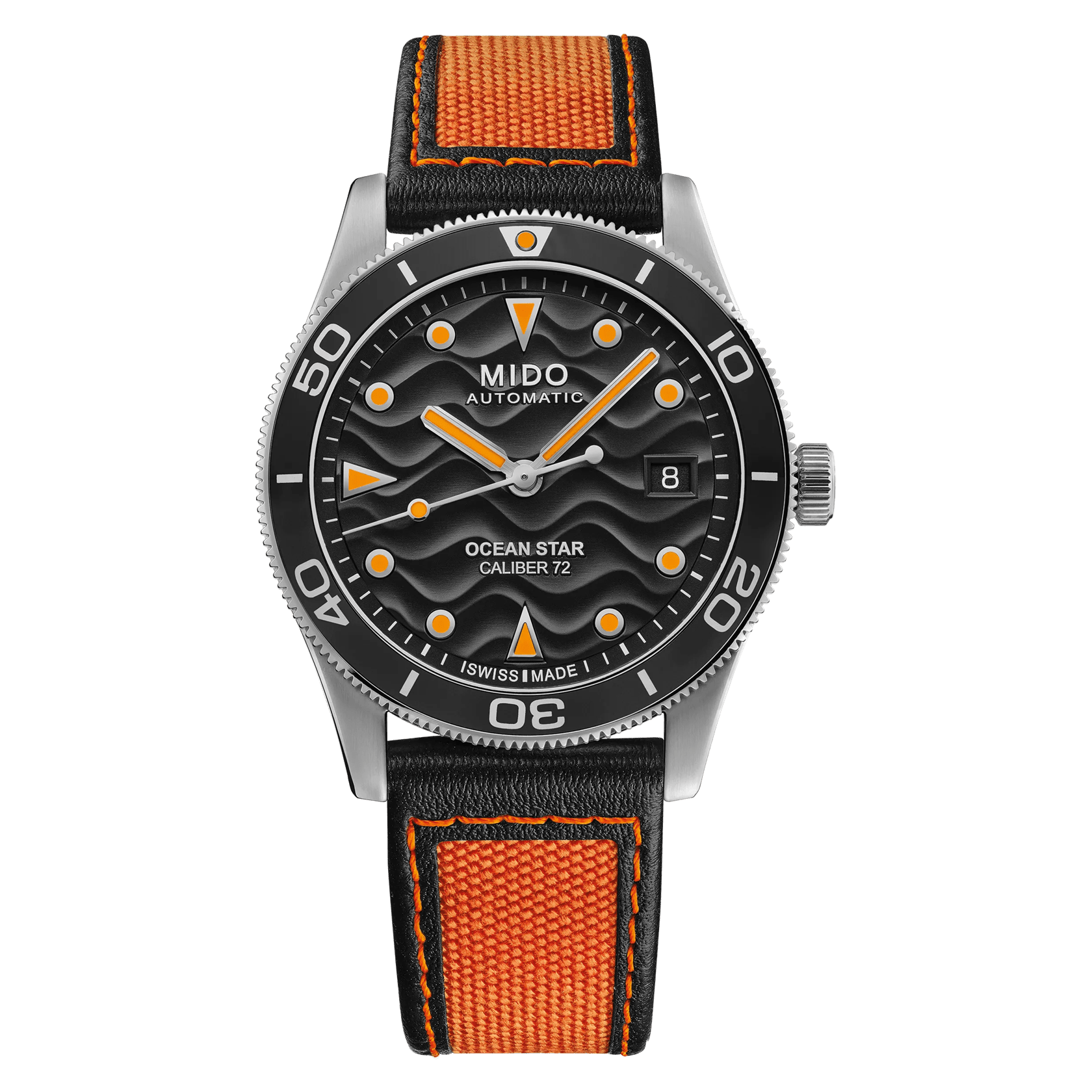 MIDO Ocean Star 39 Black Dial Stainless Steel diver watch on Fabric Strap 39mm - M0269073705100