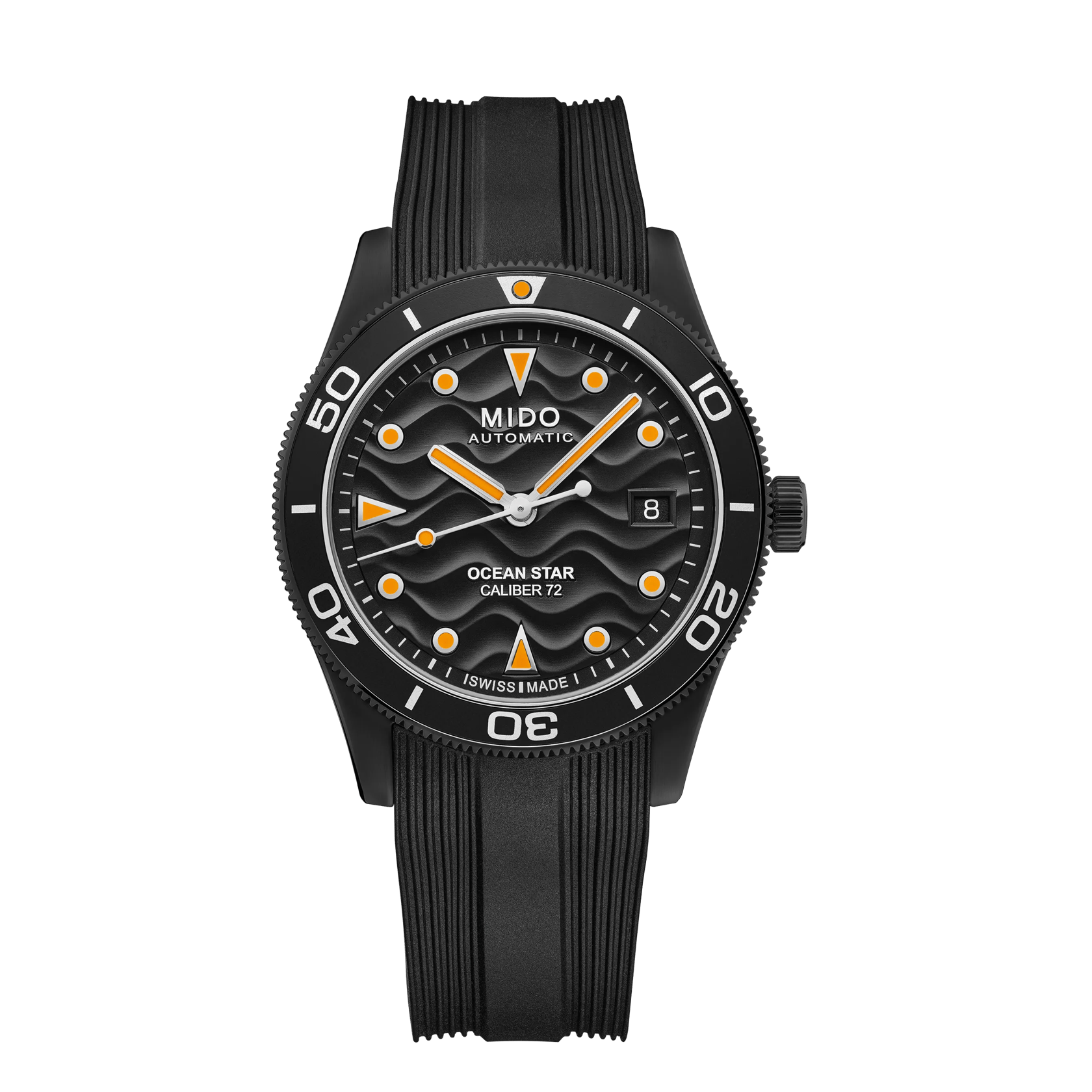 MIDO Ocean Star 39 Black Dial Stainless Steel Black diver on Rubber Strap 39mm - M0269073705100