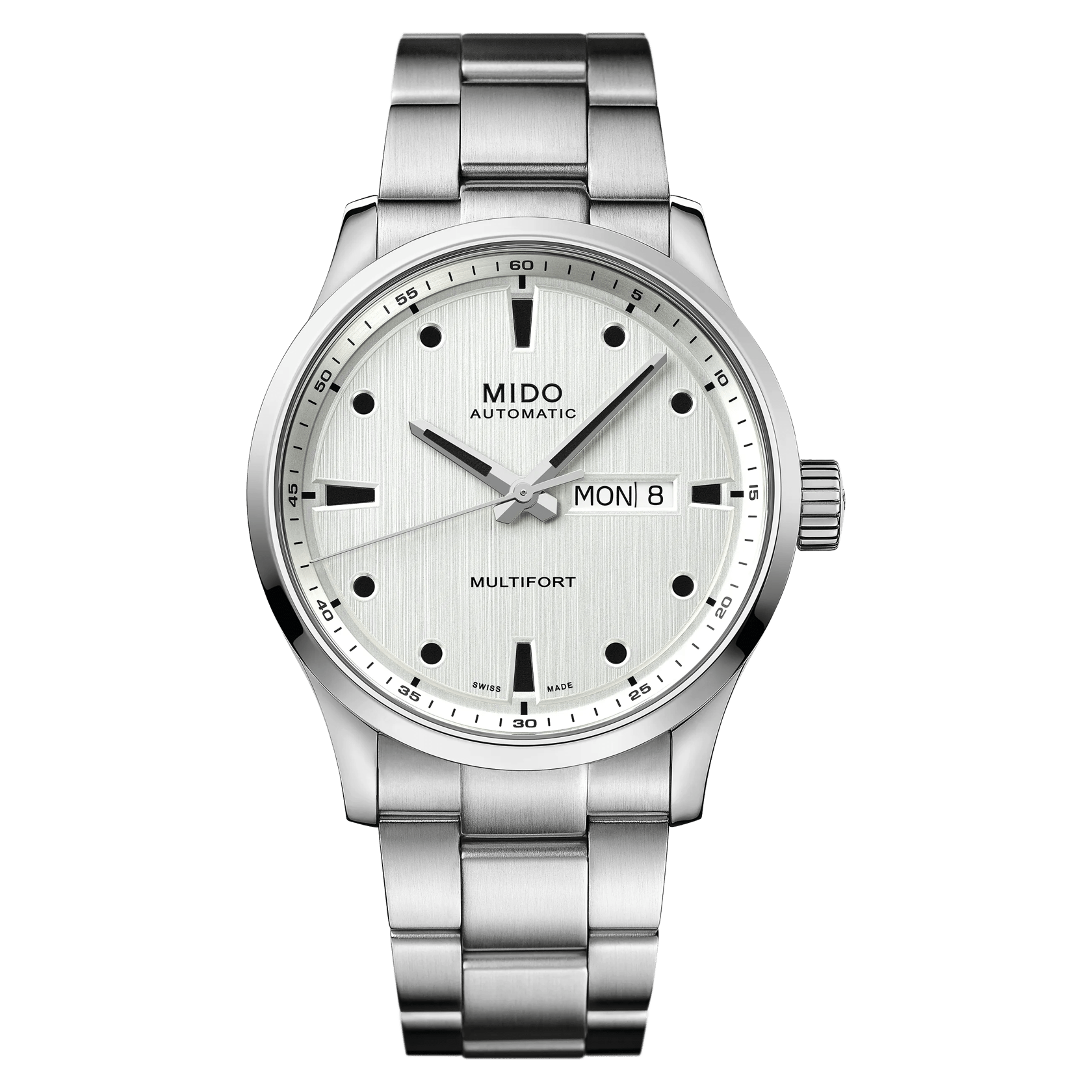 MIDO Multifort M Silver Dial, Stainless Steel Watch - 42mm - M0384301103100