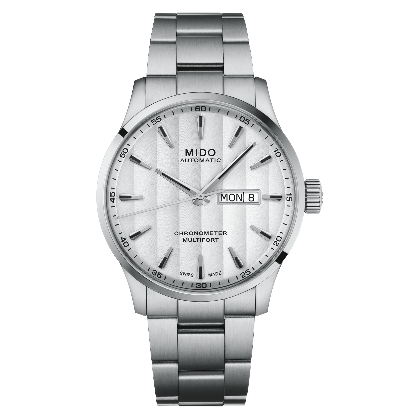 MIDO Multifort Chronometer 1 Silver Dial, Stainless Steel Watch - 40mm - M0384311103100