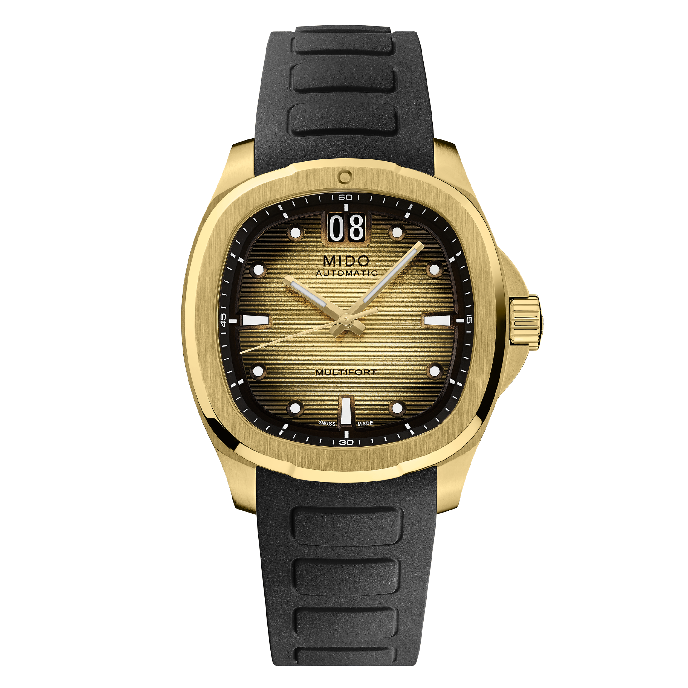 MIDO Multifort TV Big Date Champagne Dial Stainless Steel Gold-Color PVD Watch - 39.2 x 40mm -M0495263302100