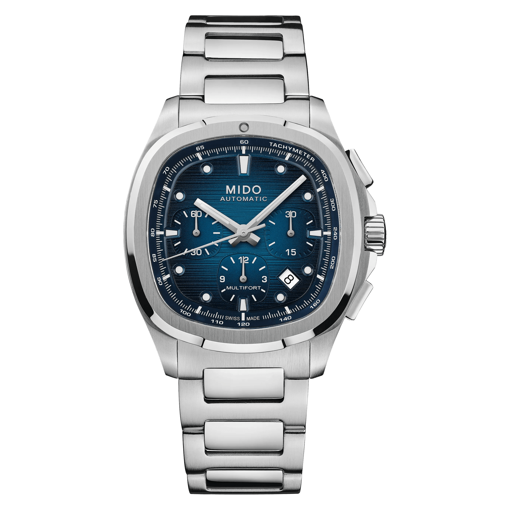 マイルドビデ Mulltifort TV Chronograph Blue Dial - Stainless Steel Watch - 42 X