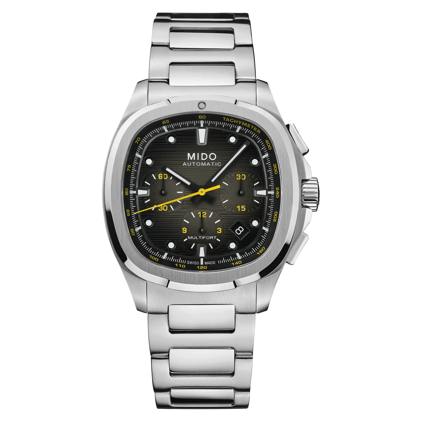 thearth ミル男 Mulltifort TV Chronograph Black Dial - Stainless Steel Watch - 42