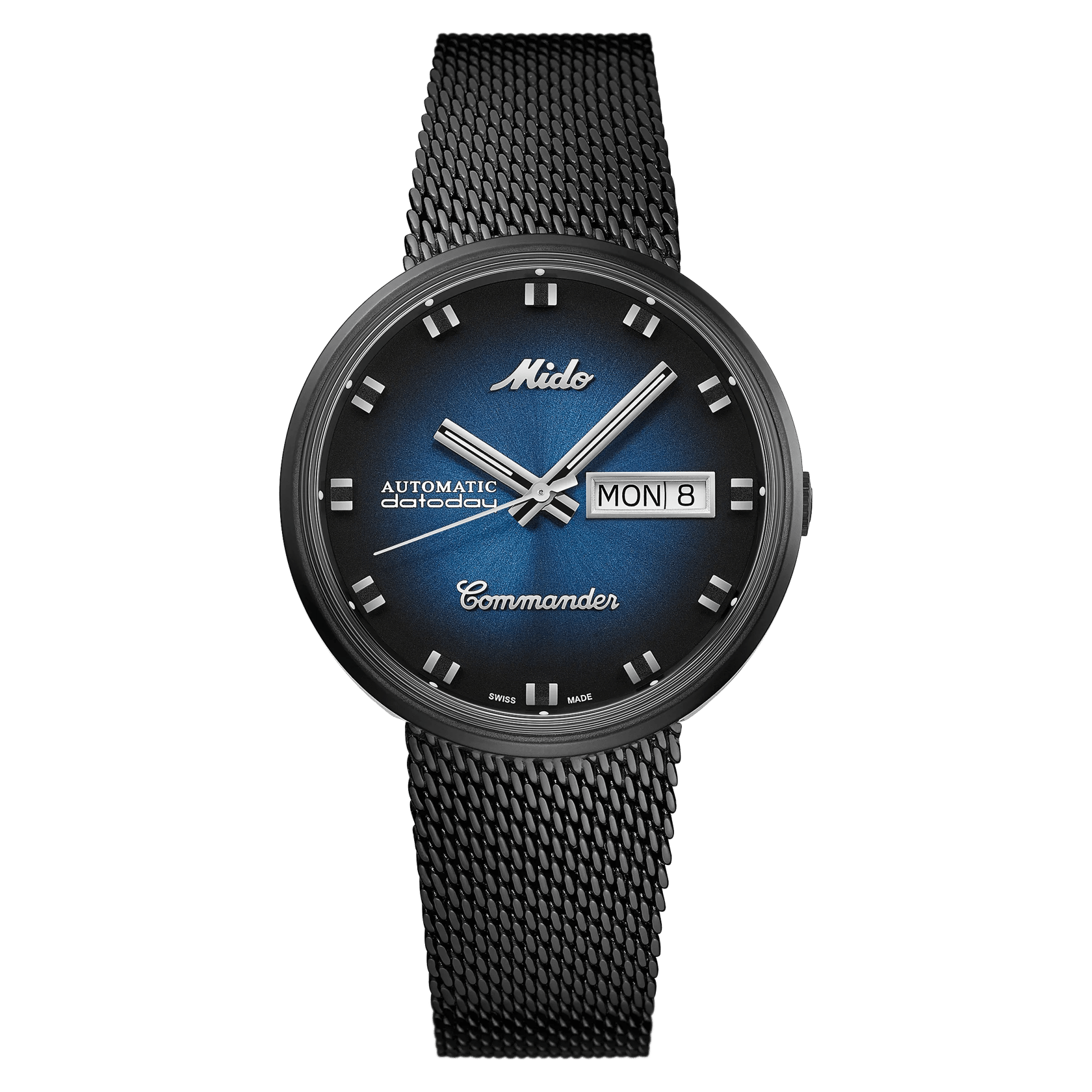 MIDO Commander Shade Blue Dial - Black PVD Stainless Steel Watch - 37mm - M842932511