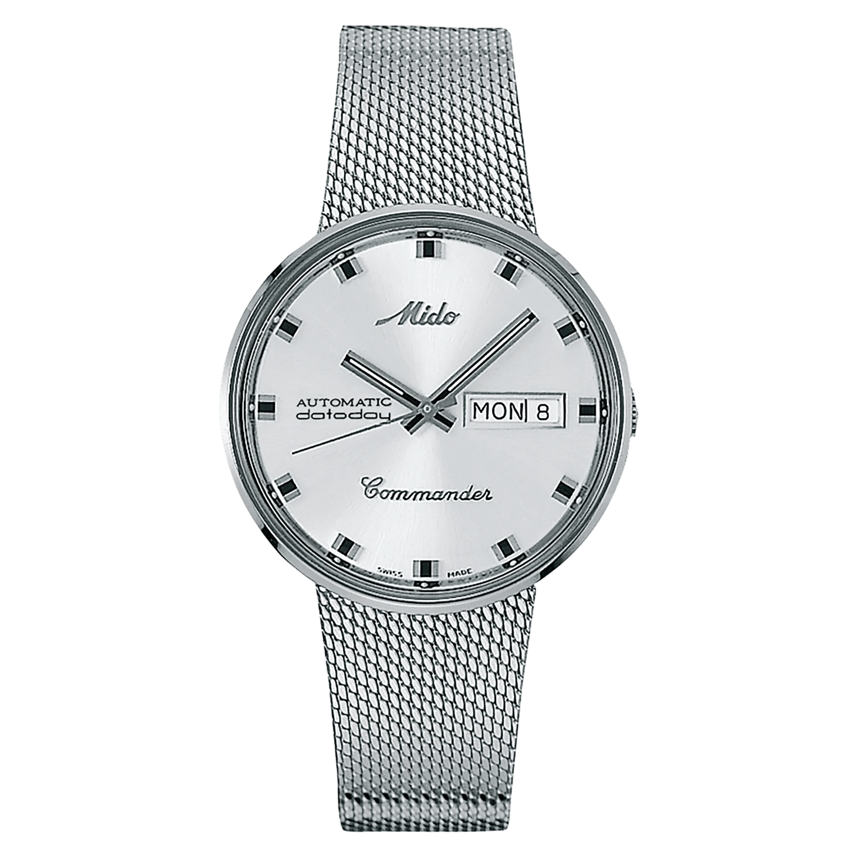 MIDO Commander 1959 Silver Dial - Stainless Steel Watch - Milanese Bracelet - 37mm - M842942113