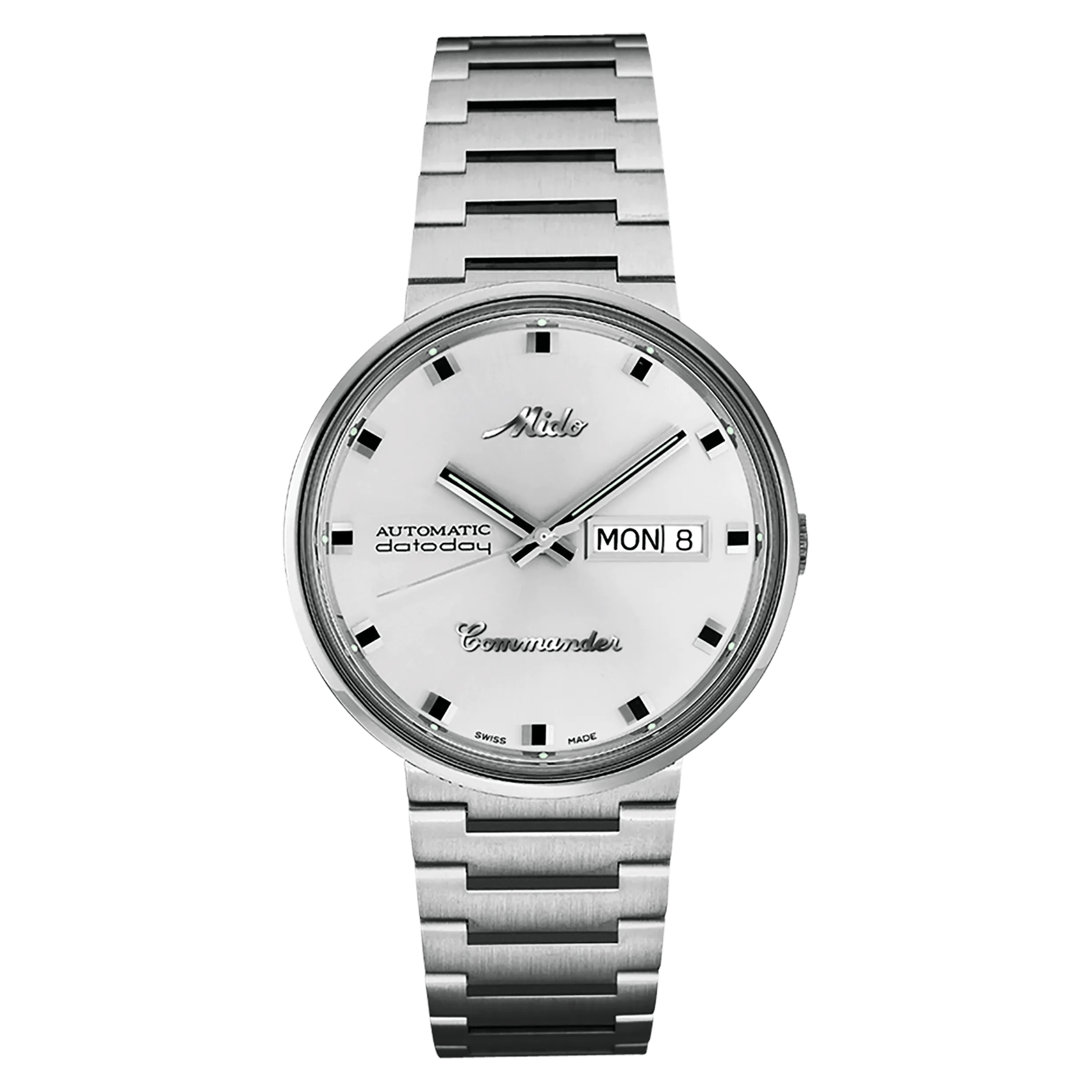 MIDO Commander 1959 Silver Dial - Stainless Steel Watch - Integrated Bracelet - 37mm - M842942123