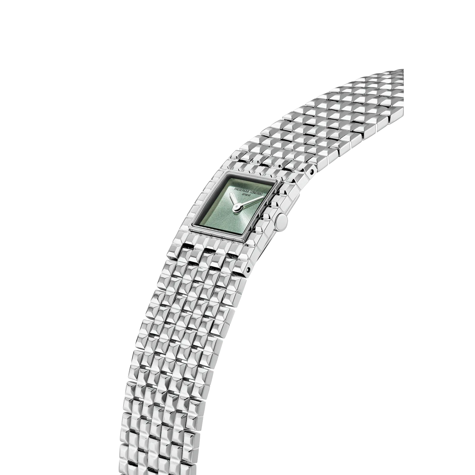 Side view of Frederique Constant Classics Manchette Clou de Paris Green FC-200GR1MC6B