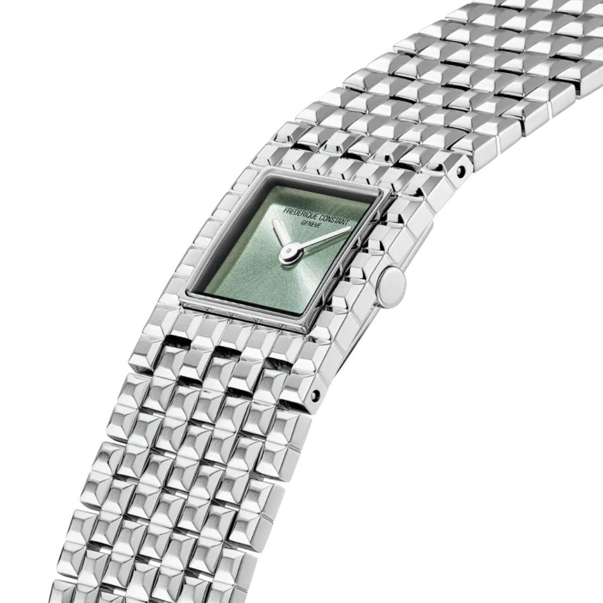 Side view of Frederique Constant Classics Manchette Clou de Paris Green FC-200GR1MC6B