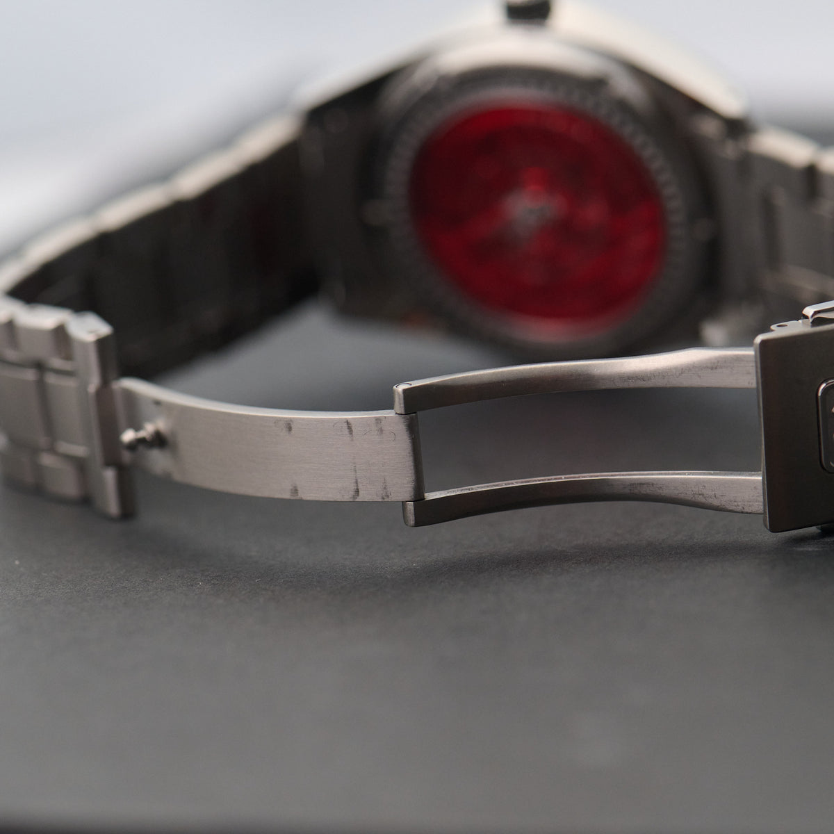 Grand Seiko Red Snowflake AJHH Limited Edition SBGA421 clasp opened
