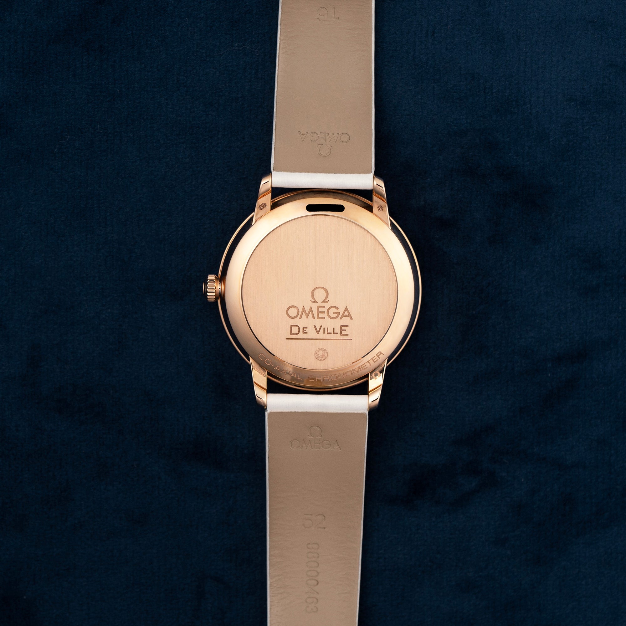 Omega DeVille Prestige Rose Gold Mother of Pearl Butterfly Dial with Diamonds 42457332055002 caseback