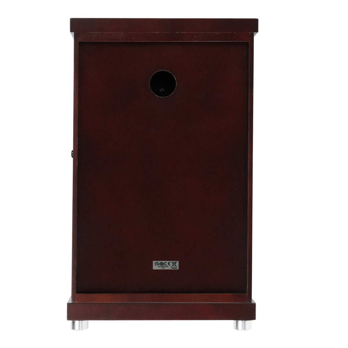Seiko Dark Brown/Blue Wood with Foil 18 Melodies Musical Mantel Clock QXW251BLH back view