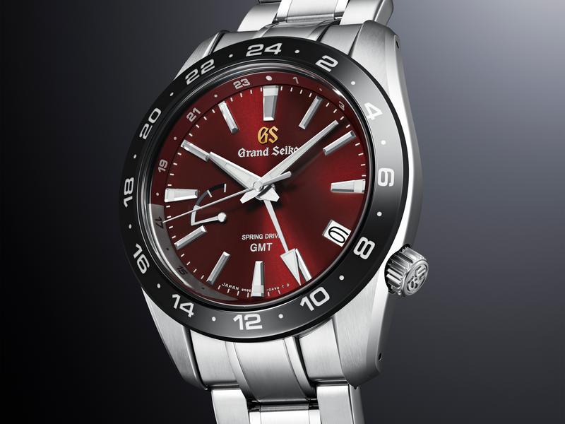Grand Seiko SBGE305 Red Spring Drive GMT Limited Edition  dial angle