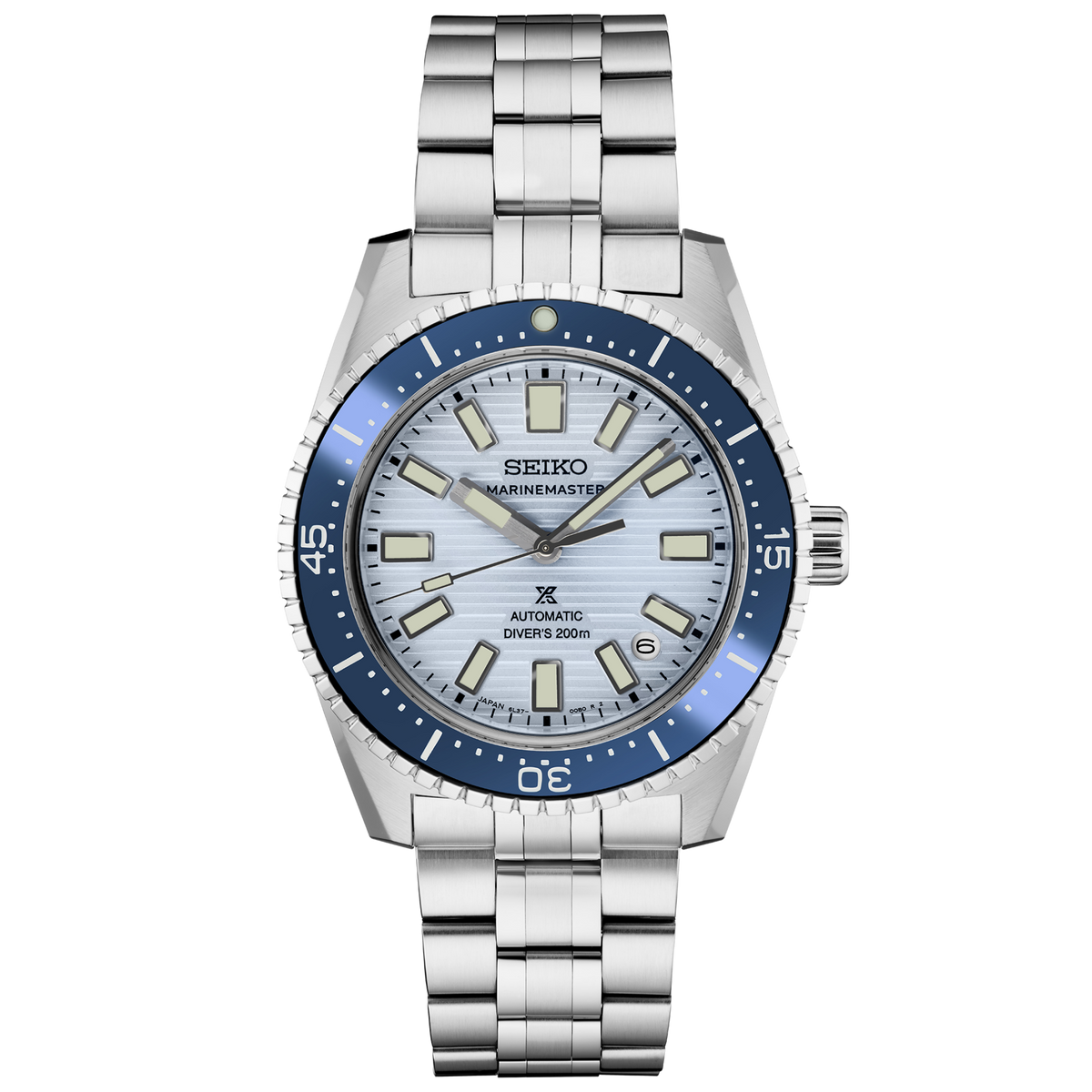 Seiko Prospex Marinemaster 1965 Diver's Watch Re-interpretation Ice Blue 39.5mm SJE099 Front View