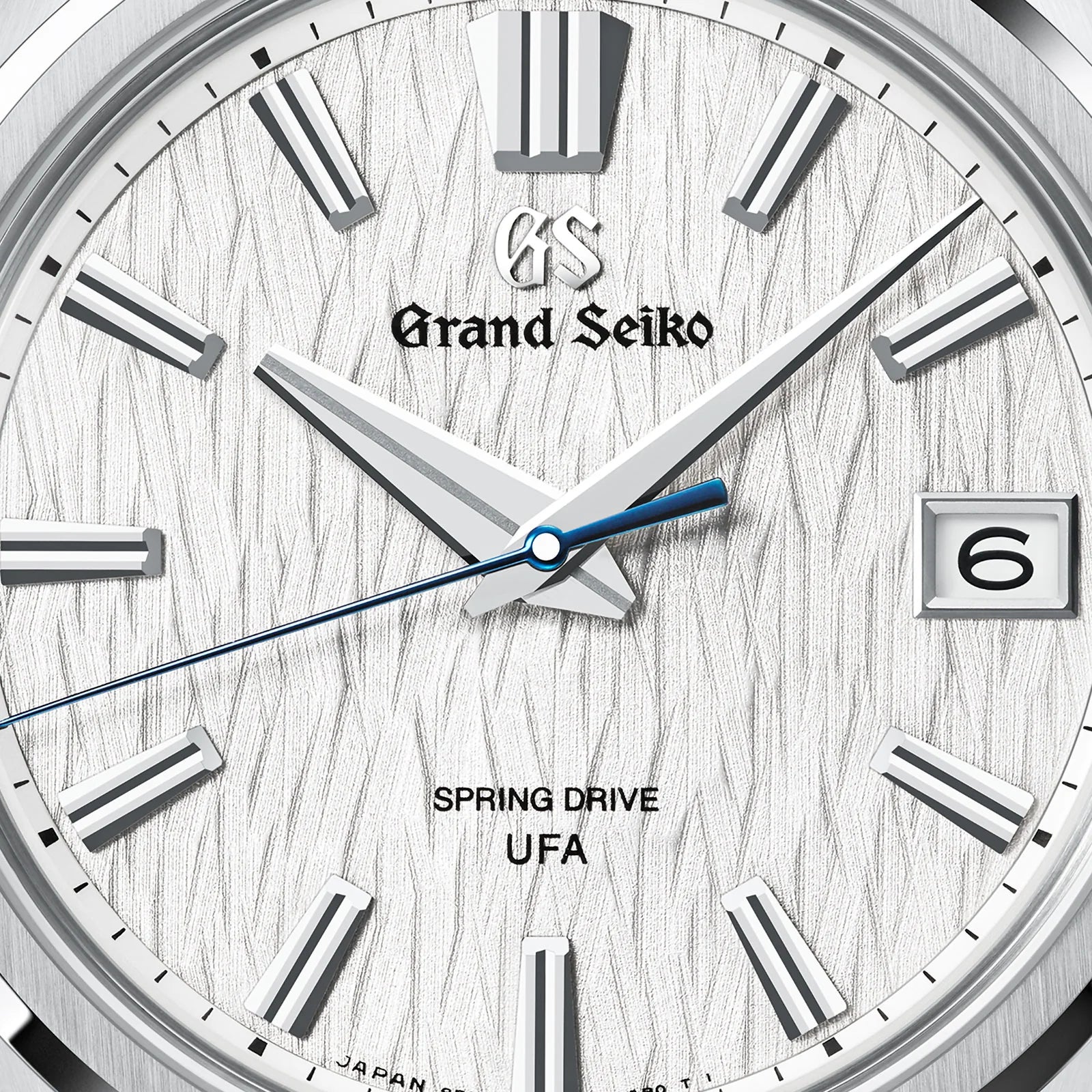 Close Dial View of Grand Seiko Evolution 9 Collection Spring Drive U.F.A. 'White Birch' SLGB009