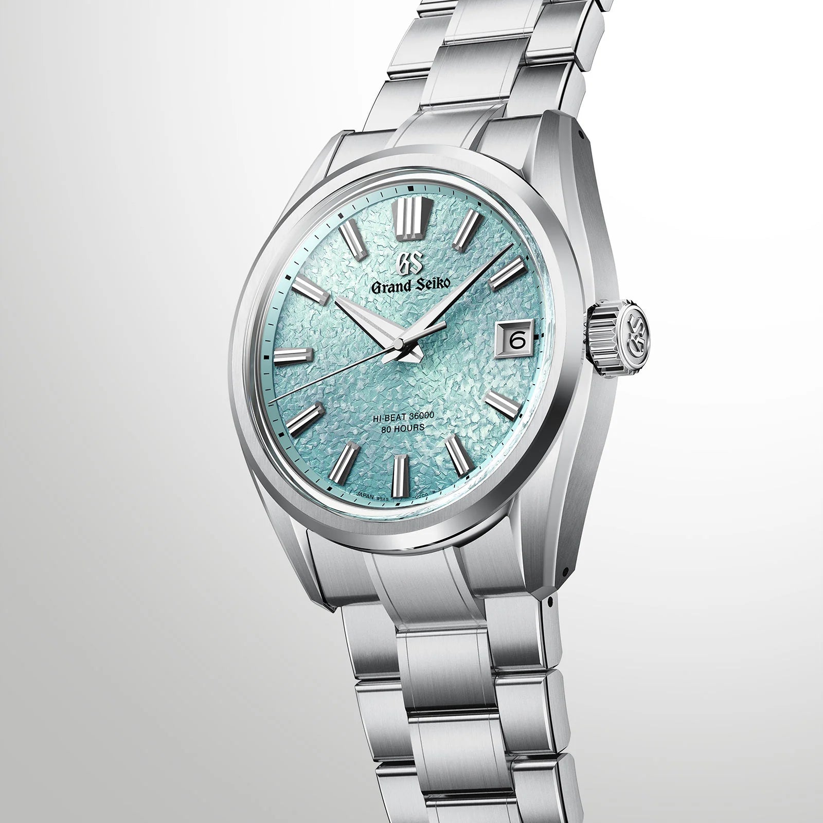 Side Angled View of Grand Seiko Evolution 9 Collection Hi-Beat 36000 'Genbi Valley' SLGH035