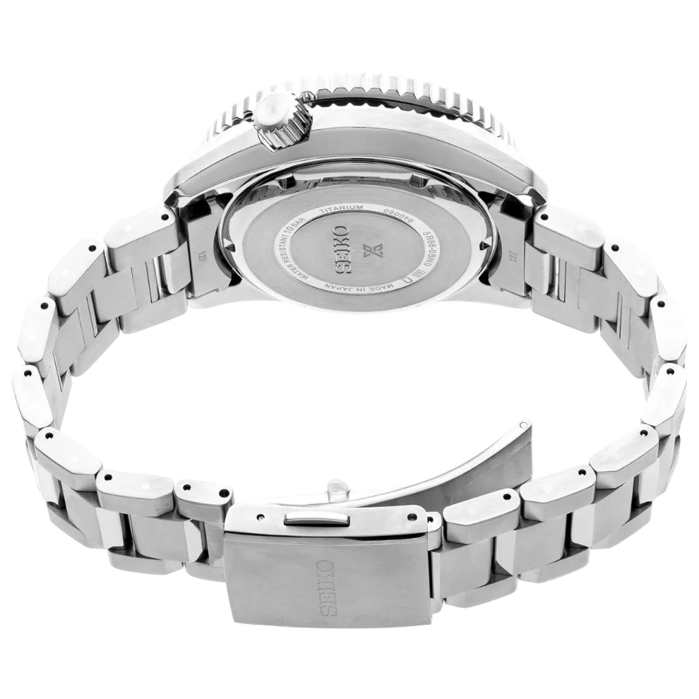 Seiko Prospex LX Spring Drive GMT Deep Blue 44mm SNR033 back side view