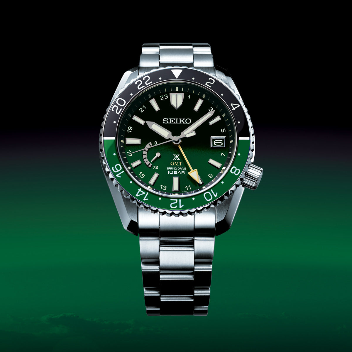 Seiko Prospex LX Spring Drive GMT U.S. Special Edition Black & Green 44mm SNR053 product shot