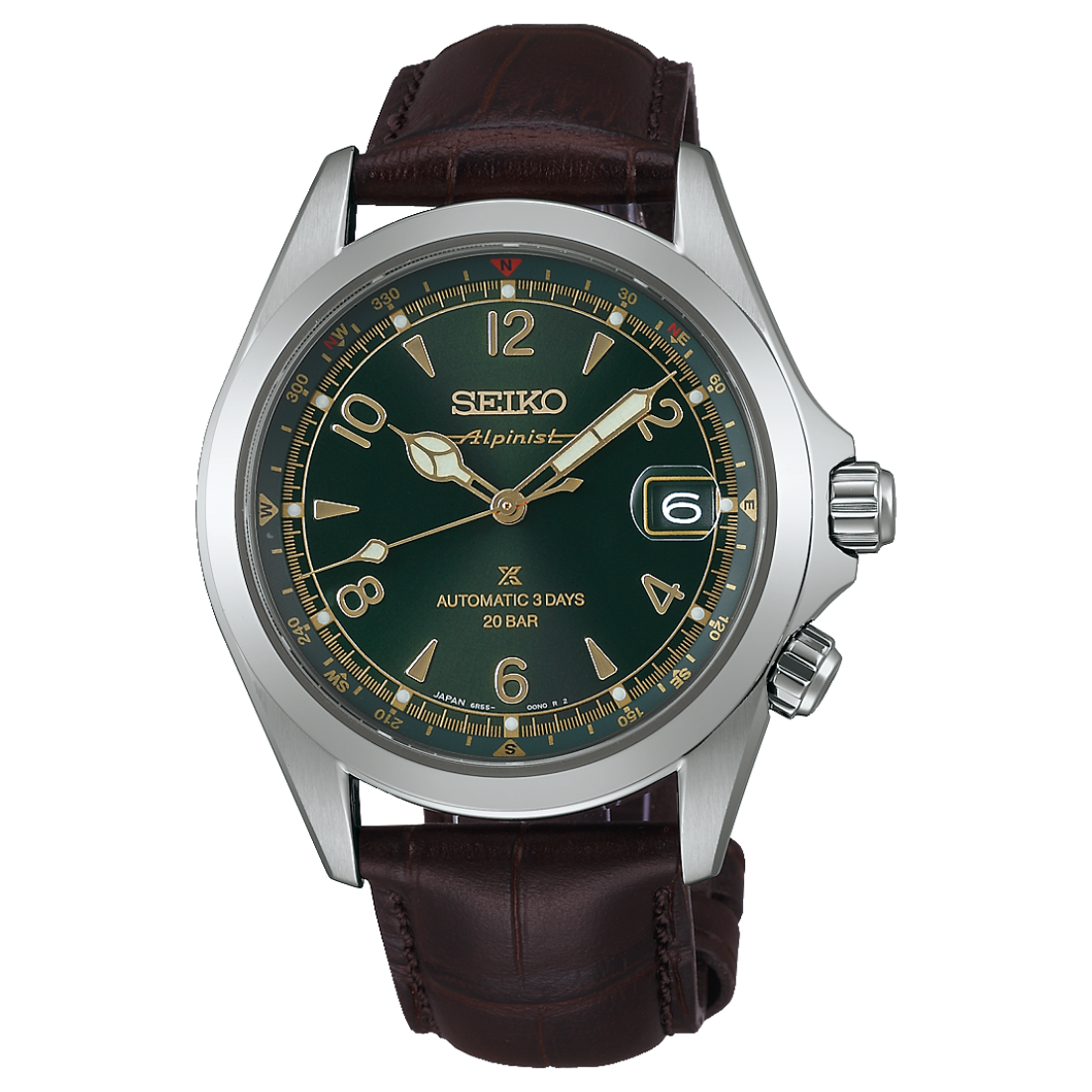 Seiko Prospex Alpinist Green Dial 39.5mm SPB507 Front View
