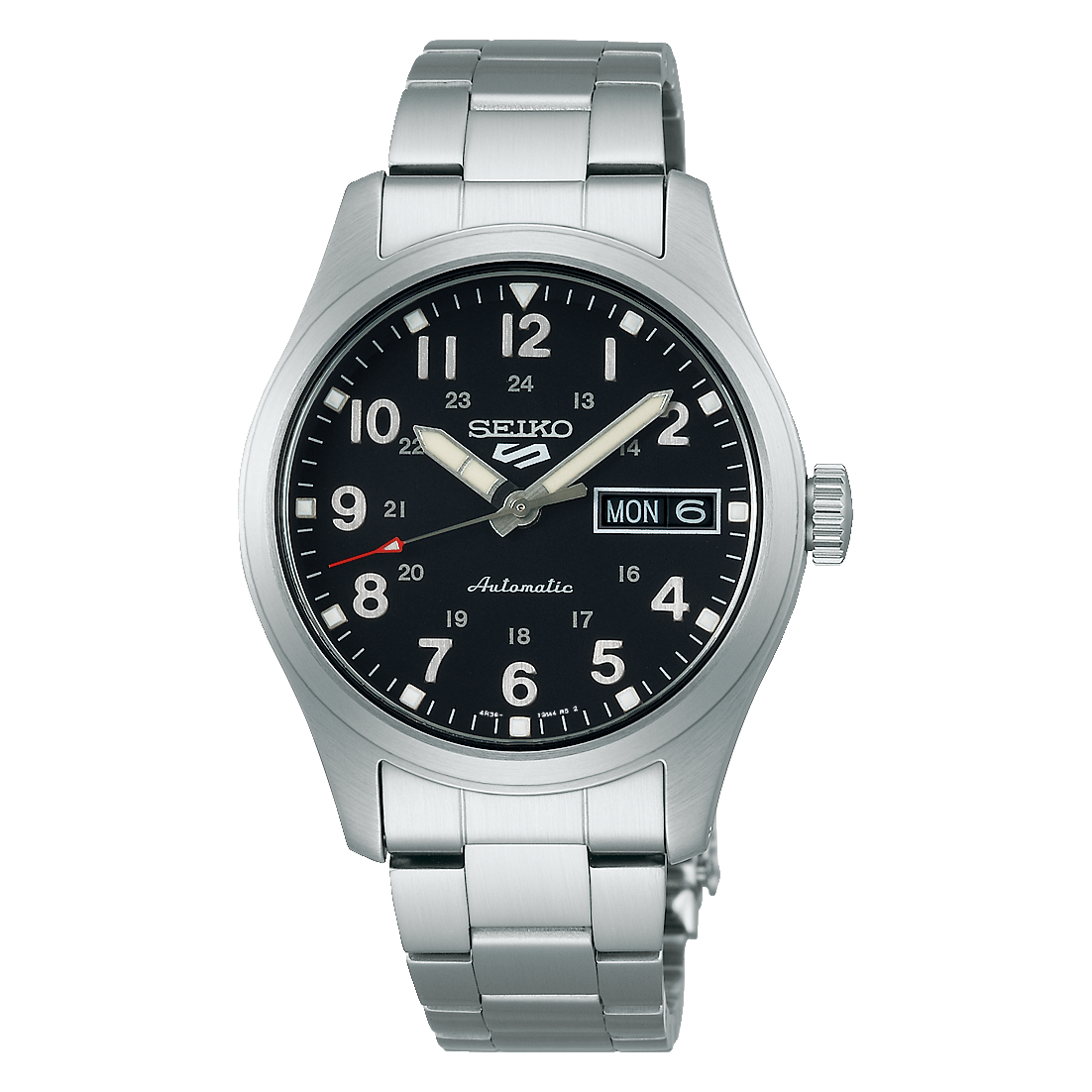 Seiko 5 Sports black dial steel watch