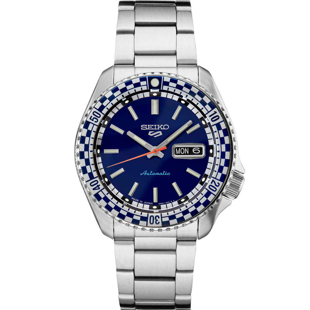 Seiko 5 SRPK65 Checkered Bezel Blue Dial Automatic Watch