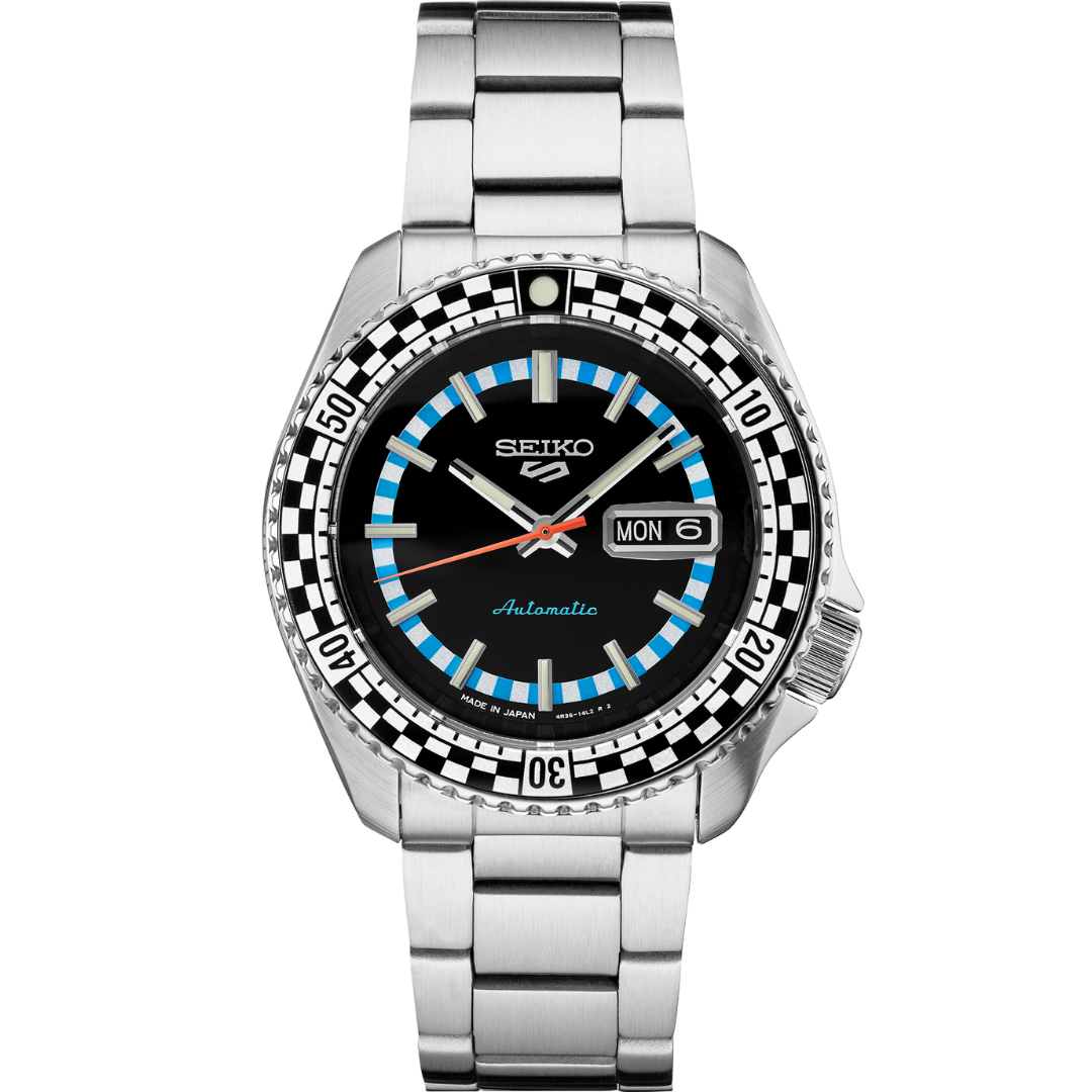 Seiko 5 SRPK67 Checkered Bezel Black Dial Automatic Watch